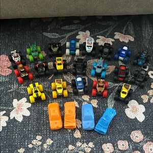 Assorted set of Mini Monster Trucks and rubber crash cars